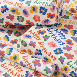 Happy Birthday Flower Burst Wrapping Paper