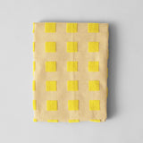 Squares Oat/Yellow Cotton Tea Towel