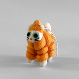 Lee, Cat in Orange Puffa Felt Hanging Decorations