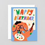 Happy Birthday Artist Dog