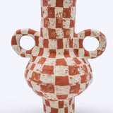 Onsen Check Vase - Terracotta & Off White