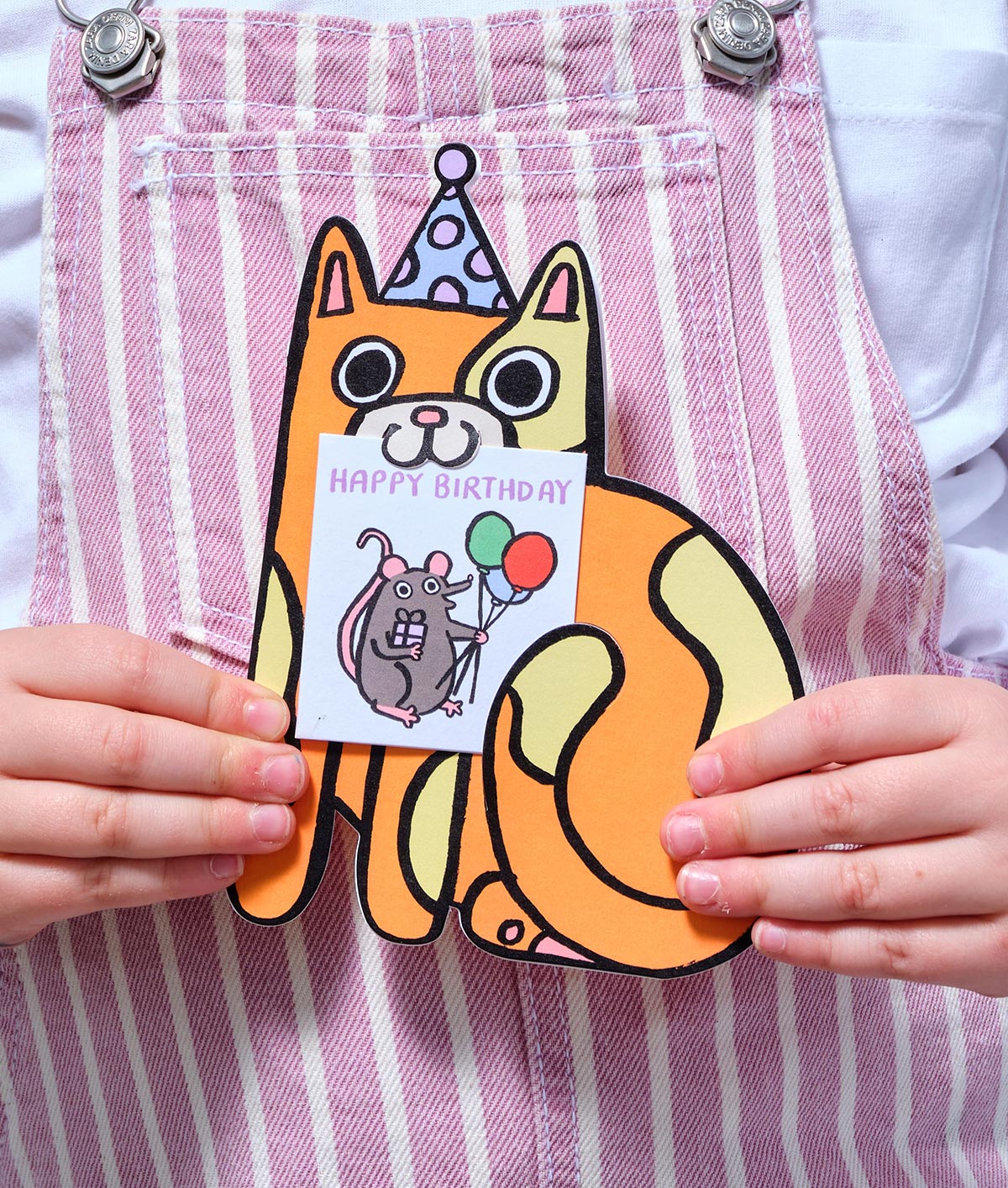 Cat Mini Card Cat With Mini Card Kids Birthday Card – Wrap