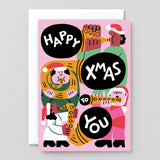 Happy Xmas Brass Band Embossed Card