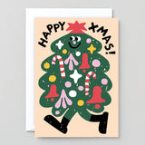 Happy Xmas Tree Embossed Card