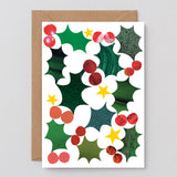 Holly Christmas Embossed Card