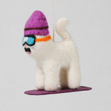 Shaun, Cat on Snowboard Felt Hanging Decoration