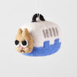 Coco, Cat in a Carrier Felt Hanging Decoration