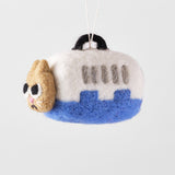 Coco, Cat in a Carrier Felt Hanging Decoration
