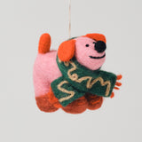 Flip, Dog with Scarf Felt Hanging Decoration