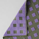 Squares Olive/Lilac Cotton Tea Towel