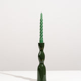 Dark Green Tall Wave Candleholder