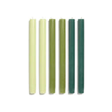 Solid Dinner Candles Set 6 - Gradient Greens