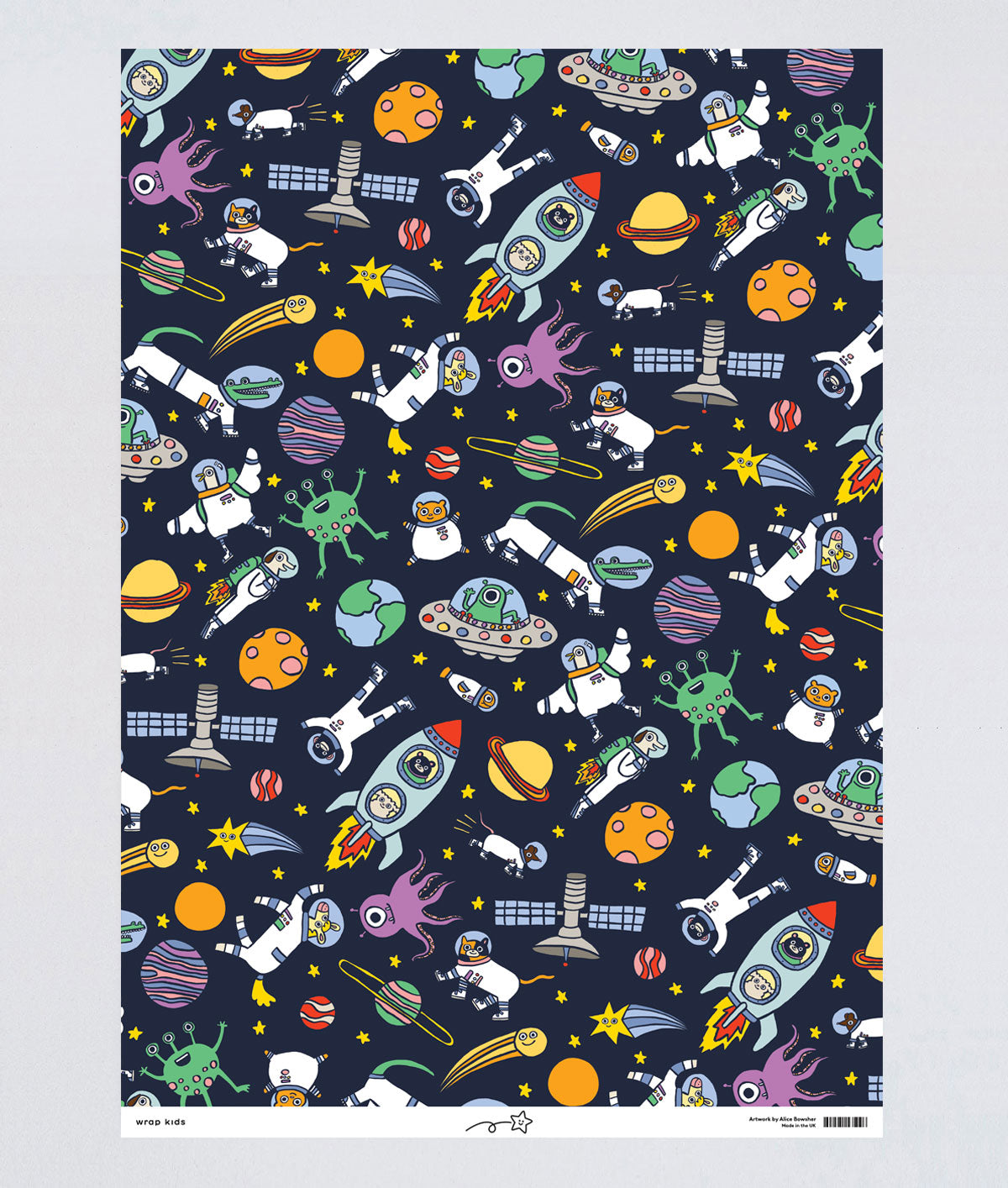 Space Kids Wrapping Paper