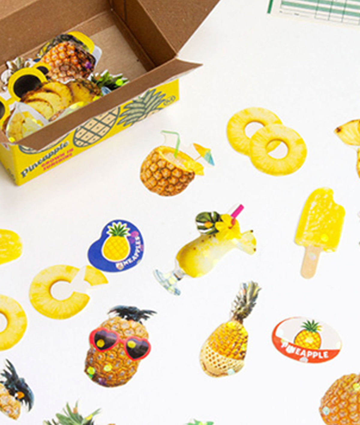Miniature Sticker Box Pineapple