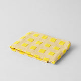 Squares Oat/Yellow Cotton Tea Towel