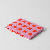 Squares Lilac/Warm Red Tea Towel