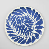 Leaves Blue Round Art Tray