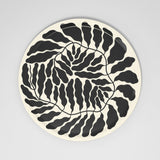 Leaves Charcoal Round Serving Tray