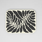 Leaves Charcoal Rectangle Serving Tray