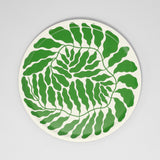 Leaves Spring Green Round Serving Tray