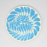 Leaves Sky Blue Round Serving Tray