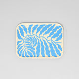 Leaves Sky Blue Small Rectangle Serving Tray