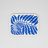 Leaves Deep Blue Small Rectangle Serving Tray