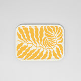 Leaves Yellow Small Rectangle Serving Tray