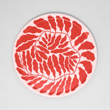 Leaves Red Round Serving Tray