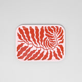 Leaves Red Small Rectangle Serving Tray