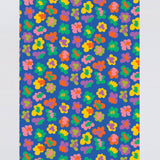 Flower Burst Blue Wrapping Paper