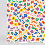 Happy Birthday Flower Burst Wrapping Paper