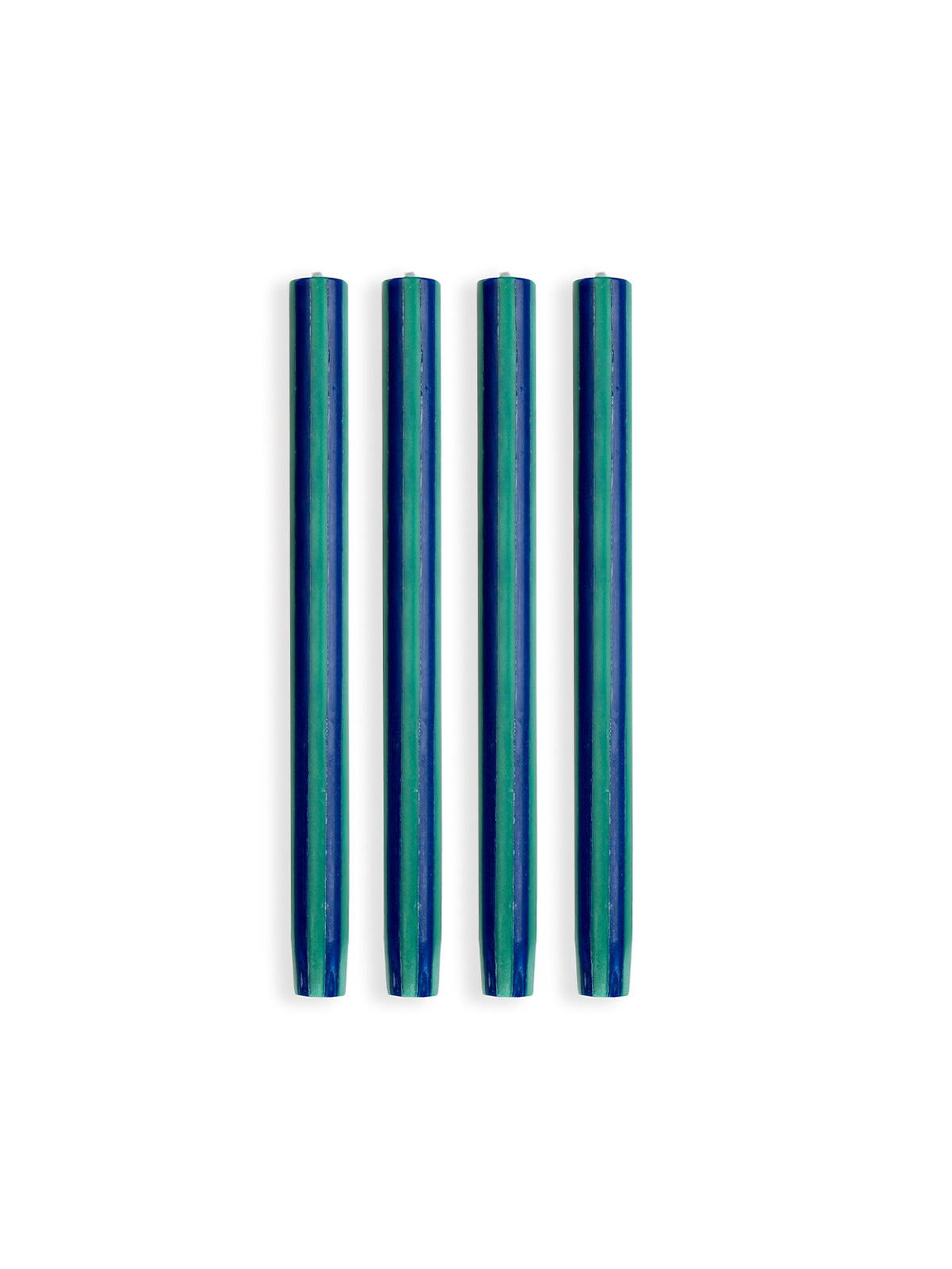 Stripe Dinner Candles - Midnight Blue / Teal