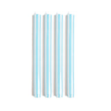 Stripe Dinner Candles - Sky Blue / White