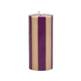 Stripe Pillar Candle - Plum / Cheddar