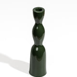 Dark Green Tall Wave Candleholder