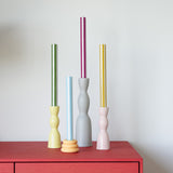 Stripe Dinner Candles - Mixed Set Light